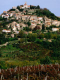 Medieval Hilltop Town Overlooking Vineyards, Motovun, Croatia Photographie par Wayne Walton