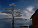 Frozen Signpost, Narvik, Nordland, Norway Photographic Print by Christian Aslund