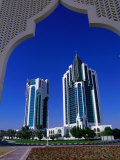 Twin Towers at Eastern End of the Corniche, Doha, Ad Dawhah, Qatar Photographic Print by Mark Daffey