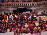 Traditional Cham Masked Dancers During Wangdu Tsechu (Wanduphodrang), Wangdue Prodrang, Bhutan Photographic Print by Izzet Keribar