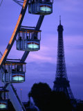 The Paris Ferris Wheel and Eiffel Tower, Paris, Ile-De-France, France Photographic Print by Doug McKinlay