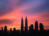 City Skyline at Sunrise Dominated by Petronas Twin Towers, Kuala Lumpur, Malaysia Photographic Print by Manfred Gottschalk