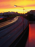 Centralbron and Sunset, Stockholm, Sweden Photographic Print by Anders Blomqvist