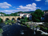 River Dee Flowing Under Bridge Through Town, Llangollen, United Kingdom Photographic Print by Anders Blomqvist