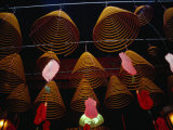 Incense Coils Hanging in Man Mo Temple, Hong Kong Photographic Print by Richard I'Anson