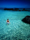Woman Wading in Sea off Ko Kham, Thailand Photographic Print by Woods Wheatcroft