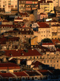 Sunset View of Houses Packed in Below Castelo De Sao Jorge, Castelo, Lisbon, Portugal Photographic Print by Anders Blomqvist