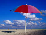 A Lone Beach Umbrella on Miami Beach, Miami, Florida, USA Photographic Print by Richard Cummins