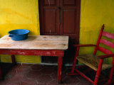 Rocking Chair and Table on Porch, Acajete, Veracruz, Mexico Photographic Print by Jeffrey Becom
