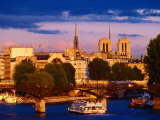 Cruise Boat on Seine River, Heading Under Pont Neuf Bridge, Paris, France Photographic Print by Richard I'Anson