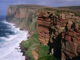 Old Red Sandstone Cliffs Toward St. Johns Head, Hoy, Orkney Islands, Scotland Photographie par Grant Dixon