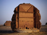 Qasr Farid Tomb, Carved from Single Large Outcrop of Rock, Madain Salah, Al Madinah, Saudi Arabia Photographic Print by Tony Wheeler