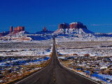 Us 163 Highway in Winter, Seen from Monument Pass, Monument Valley, USA Photographic Print by Witold Skrypczak