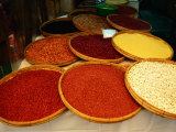 Baskets of Grains for Sale in Market, Naze, Japan Photographic Print by Martin Moos
