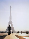 Tourist Taking Photograph of the Eiffel Tower, Paris, Ile-De-France, France Photographic Print by Jan Stromme