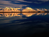Ben Ohau Range Reflected in Tekapo Canal, Canterbury, New Zealand Photographic Print by David Wall