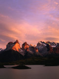 Sunrise Over Lago Pehoe and Cuernos Del Paine, Torres Del Paine National Park, Chile Photographic Print by Brent Winebrenner