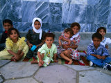 Children Outside Al Kufa Mosque, Al Kufah, an Najaf, Iraq Photographic Print by Jane Sweeney