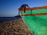 Weathered Wooden Boat Prow on Beach, Tela, Atlantida, Honduras Photographic Print by Jeffrey Becom