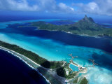 Aerial View of Island, French Polynesia Photographic Print by Holger Leue