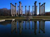 Capitol Columns Reflected in a Pool in the Gardens of US National Arboretum, Washington Dc, USA Photographic Print by Rick Gerharter