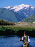 Fly-Fishing in Utah's Provo River, Provo, Utah, USA Photographic Print by Cheyenne Rouse