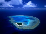Aerial View of Island and Surrounding Reefs, Australia Photographic Print by Manfred Gottschalk