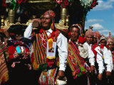 Men Carrying Palanquin in Corpus Christi Procession, Cuzco, Peru Photographic Print by Richard I'Anson