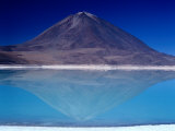 Volcan Lincancabur Reflected in Lake, Lake Verde, Bolivia Photographic Print by Brent Winebrenner