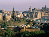 Overhead of Princes Gardens and National Gallery from Edinburgh Castle, Edinburgh, United Kingdom Photographic Print by Bethune Carmichael