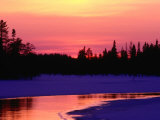 Partly Frozen River Near Arctic Circle, Kuusamo, Finland Photographic Print by David Tipling