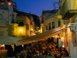 Crowded Outdoor Eateries in Old Town, Ibiza, Spain Photographic Print by Bill Wassman