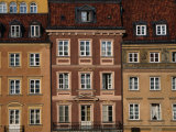 Facade of Buildings in Stare Mistro, Old Town Square, Warsaw, Mazowieckie, Poland Photographic Print by Mark Daffey