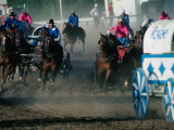 Chuck-Wagon Racing at the Calgary Stampede, Calgary, Canada Photographic Print by Rick Rudnicki
