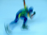 Speed Skater in Olympic Oval, Calgary, Canada Photographic Print by Rick Rudnicki