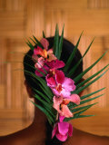 Woman Wearing Hair Decoration, French Polynesia Photographic Print by Peter Hendrie
