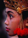 A Young Rejang Dancer Waits in Line for Her Turn to Dance Pendet, Indonesia Photographic Print by Adams Gregory