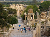 Overlook of Library with Tourists, Ephesus, Turkey Photographic Print by Joe Restuccia III