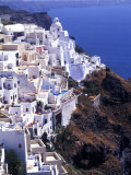 White Buildings in Oia Santorini, Athens, Greece Fotografisk trykk av Bill Bachmann