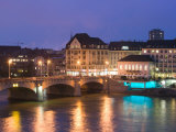 Mittlere Rhinebrucke and Rhine River, Basel, Switzerland Photographic Print by Walter Bibikow