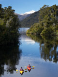 Kayaks, Moeraki River by Lake Moeraki, West Coast, South Island, New Zealand Photographic Print by David Wall