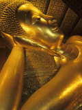 Reclining Gold Buddha at Grand Palace, Bangkok, Thailand Photographic Print by Bill Bachmann