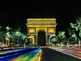 Champs Elysees and Arc de Triomphe, Paris, France Fotografie-Druck von Bill Bachmann