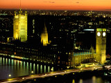 Big Ben and the Houses of Parliament at Dusk, London, England Photographic Print by Walter Bibikow