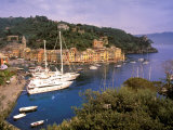 View from Chiesa S. Giorgio, Riviera di Levante, Liguria, Portofino, Italy Photographic Print by Walter Bibikow