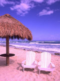 Beach Chairs, Cozumel, Mexico Photographic Print by Bill Bachmann