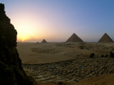 Pyramids at Giza, Menkaure, Khufu, Khafre, Egypt Photographie par Kenneth Garrett