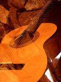 Double Exposure of Guitar and Rocks Photographic Print by Janell Davidson