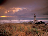 North Head Lighthouse at Sunset, Fort Canby State Park, Washington, USA Photographic Print by Brent Bergherm