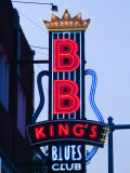 Signs for BB King's Club, Beale Street Entertainment Area, Memphis, Tennessee, USA Photographic Print by Walter Bibikow